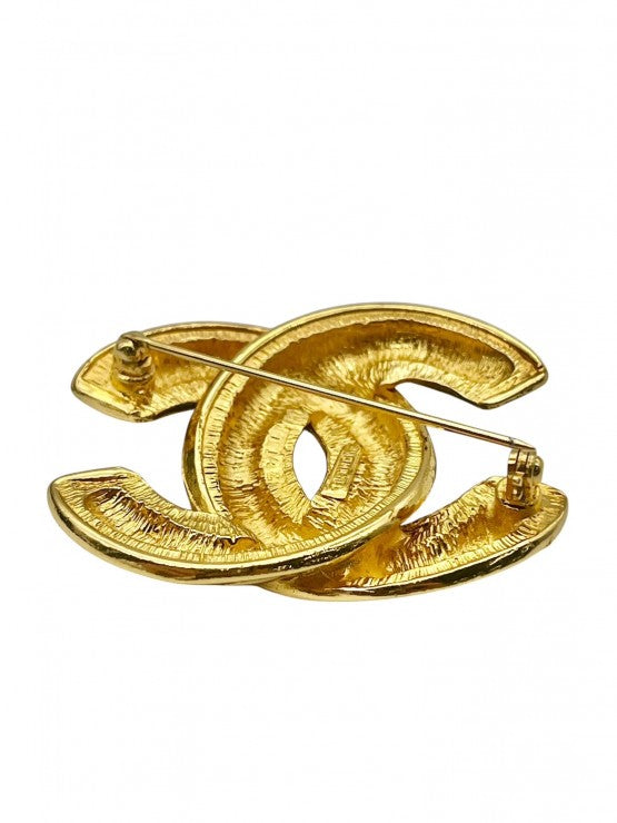 CHANEL シャネル ココマーク マトラッセ ココマーク ブローチ ゴールド 【中古】