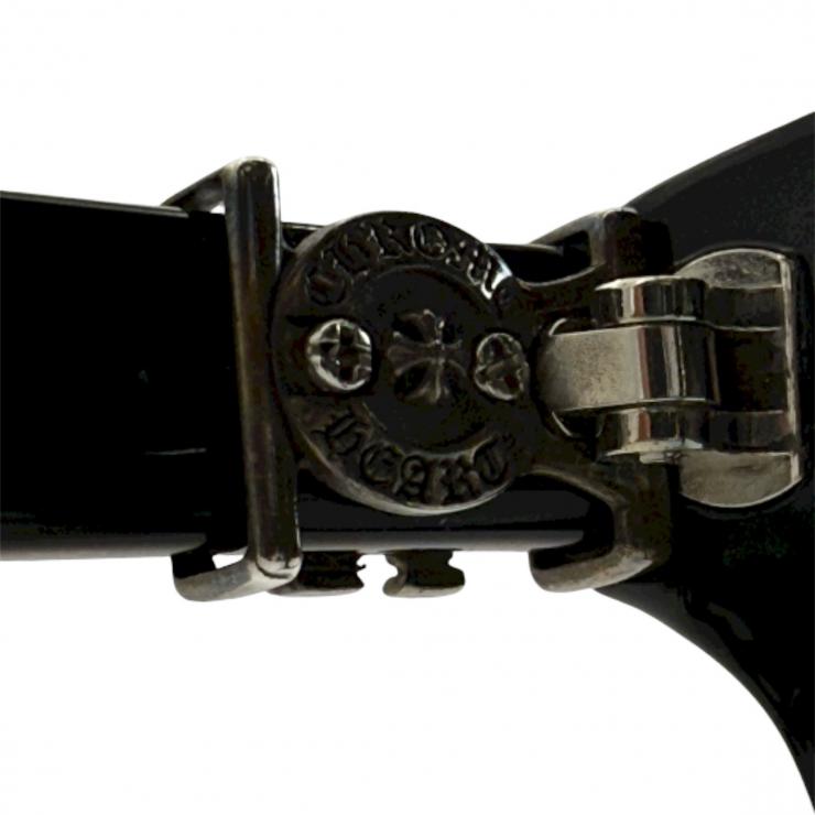 CHROME HEARTS クロムハーツ メガネ 伊達眼鏡 度なし ジョーフォティ ブラックフレーム FOTI H.T.2 55□20-144 ★中古★