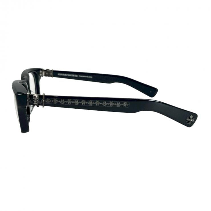 CHROME HEARTS クロムハーツ メガネ 伊達眼鏡 度なし ジョーフォティ ブラックフレーム FOTI H.T.2 55□20-144 ★中古★