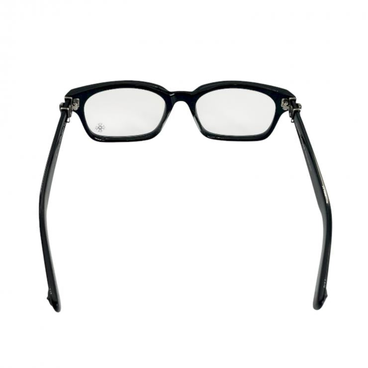 CHROME HEARTS クロムハーツ メガネ 伊達眼鏡 度なし ジョーフォティ ブラックフレーム FOTI H.T.2 55□20-144 ★中古★