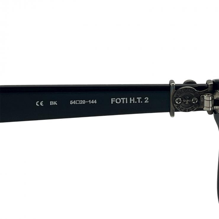 CHROME HEARTS クロムハーツ メガネ 伊達眼鏡 度なし ジョーフォティ ブラックフレーム FOTI H.T.2 55□20-144 ★中古★