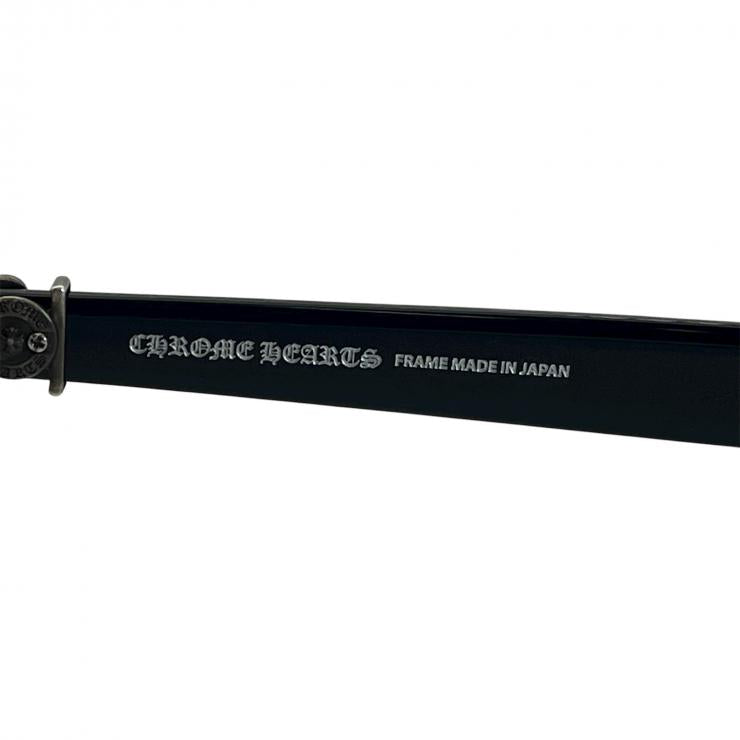 CHROME HEARTS クロムハーツ メガネ 伊達眼鏡 度なし ジョーフォティ ブラックフレーム FOTI H.T.2 55□20-144 ★中古★