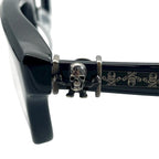 CHROME HEARTS クロムハーツ メガネ 伊達眼鏡 度なし ジョーフォティ ブラックフレーム FOTI H.T.2 55□20-144 ★中古★