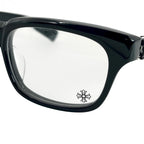 CHROME HEARTS クロムハーツ メガネ 伊達眼鏡 度なし ジョーフォティ ブラックフレーム FOTI H.T.2 55□20-144 ★中古★