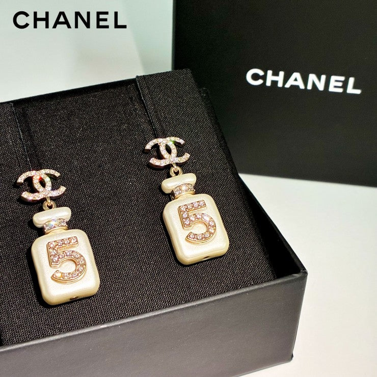 CHANEL シャネル ココマーク No.5 パフュームボトル ピアス 両耳用 A22S 2022年コレクション アクセサリー ★箱付★ ★美品★