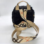 Burberry バーバリー ホースシュー ナイロン キルティング バックパック リュックサック ブラック 8118748 ★美品★ ★袋付★