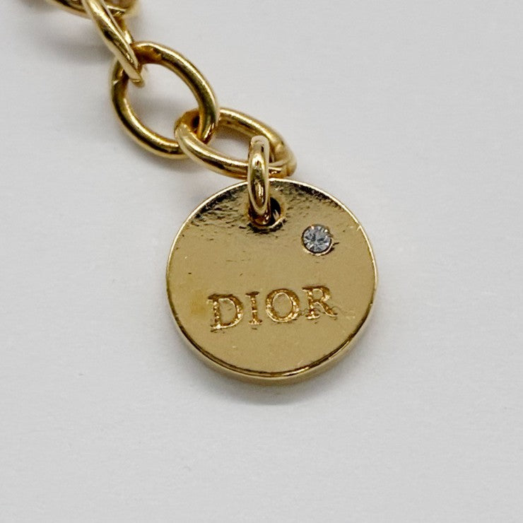 Christian Dior クリスチャン ディオール CDロゴ パール ネックレス アクセサリー ゴールド ★美品★