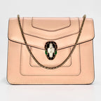 BVLGARI ブルガリ セルペンティ フォーエバー レザー チェーン ショルダー クロスボディバッグ ピンクベージュ ★美品★
