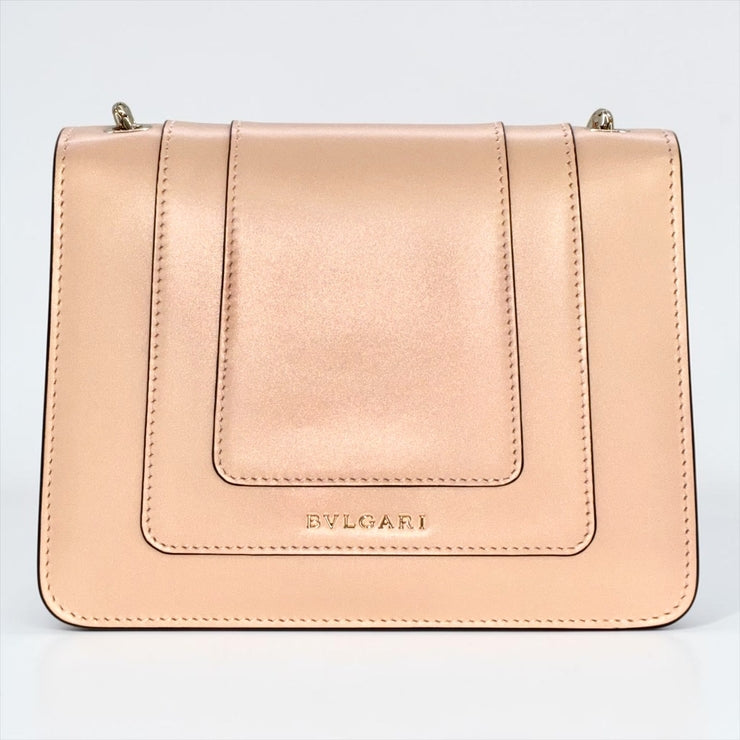 BVLGARI ブルガリ セルペンティ フォーエバー レザー チェーン ショルダー クロスボディバッグ ピンクベージュ ★美品★