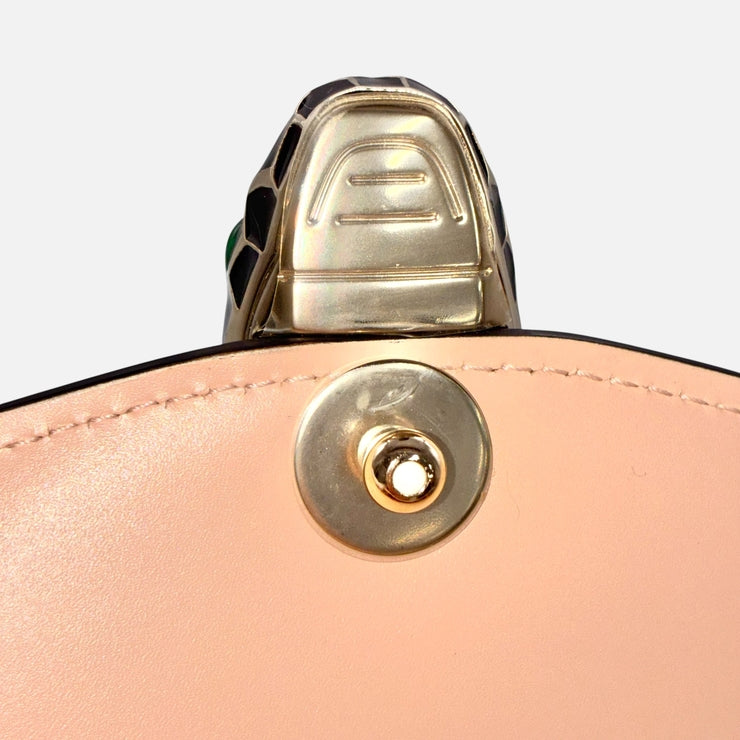 BVLGARI ブルガリ セルペンティ フォーエバー レザー チェーン ショルダー クロスボディバッグ ピンクベージュ ★美品★