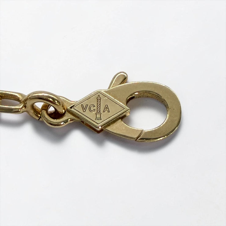 VanCleef&Arpels ヴァンクリーフ＆アーペル ヴィンテージ アルハンブラ ブルーアゲート ブレスレット 約19cm Au750 K18 アクセサリー ★希少★ ★美品★