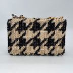 CHANEL シャネル19 ツイード 千鳥格子 ブラック ベージュ チェーン ショルダーバッグ ゴールド シルバー金具 28番台 ★ギャラ・袋・ポーチ付★