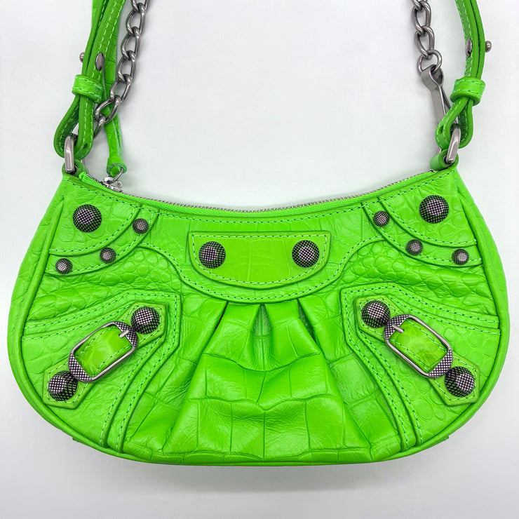 BALENCIAGA バレンシアガ ル カゴール ミニ 2WAY ハンド ショルダー バッグ レザー グリーン ★極美品★ ★袋付★