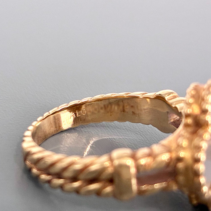VanCleef&Arpels ヴァンクリーフ＆アーペル マザーオブパール ヴィンテージ リング 指輪 12.5号 ゴールド K18 Au750 アクセサリー ★良品★