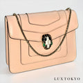 BVLGARI ブルガリ セルペンティ フォーエバー レザー チェーン ショルダー クロスボディバッグ ピンクベージュ ★美品★