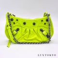 BALENCIAGA バレンシアガ ル カゴール ミニ 2WAY ハンド ショルダー バッグ レザー イエローグリーン ★美品★