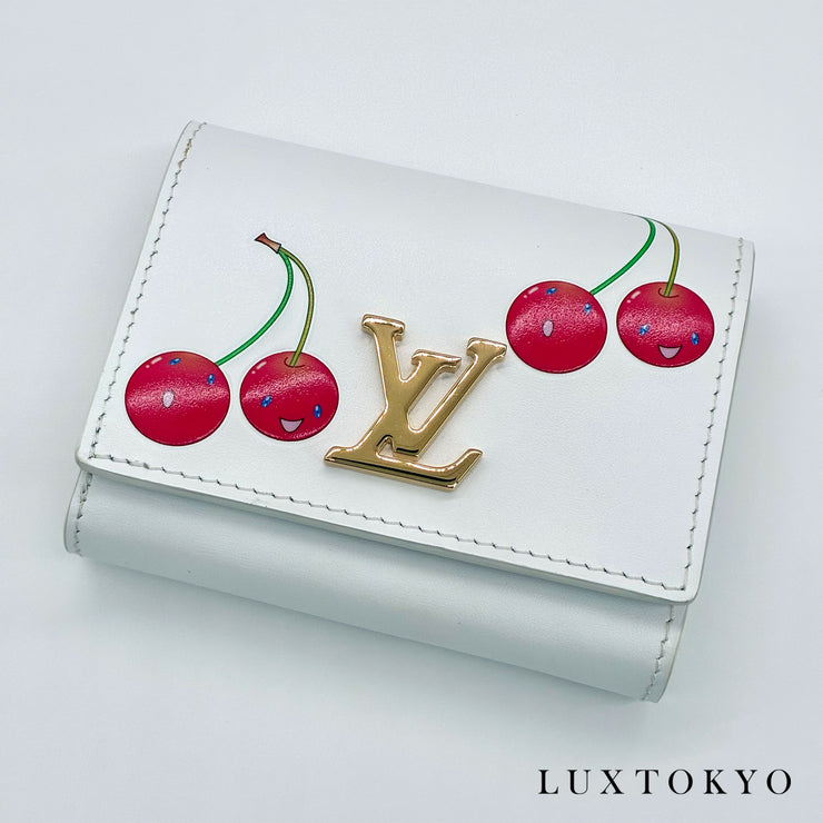 LOUIS VUITTON ルイ・ヴィトン 村上隆 ポルトフォイユ カプシーヌ タイニー 二つ折り 財布 M14298 ★美品★ ★箱付、RFID反応有★