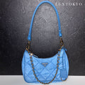 PRADA プラダ Re-Edition リエディション 1995 キルティング ナイロン 1BC204 ハンドバッグ ブルー ゴールド金具 ★良品★