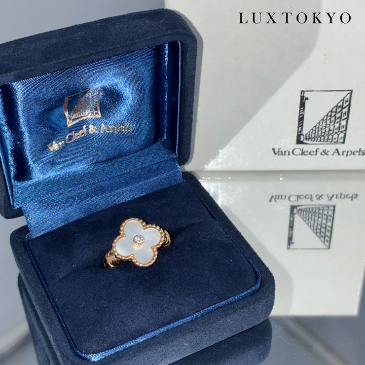 VanCleef&Arpels ヴァンクリーフ＆アーペル マザーオブパール ヴィンテージ リング 指輪 12.5号 ゴールド K18 Au750 アクセサリー ★良品★