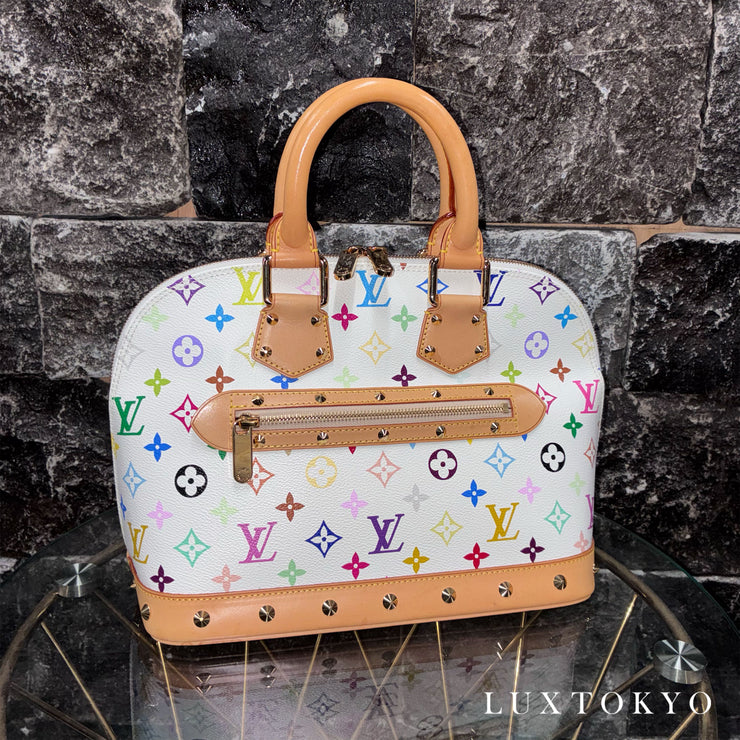 LOUIS VUITTON ルイ ヴィトン アルマ M92647 モノグラム マルチカラー ブロン ホワイト ハンドバッグ ★良品★