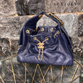 CHANEL シャネル 25 スモール キャビアスキン チェーンショルダー ハンド バッグ ネイビー ゴールド金具 ランダムプレート ★希少★ ★美品★