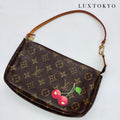 LOUIS VUITTON ルイ・ヴィトン 村上隆 モノグラム チェリー ポシェット アクセソワール M95008 ハンドバッグ ブラウン