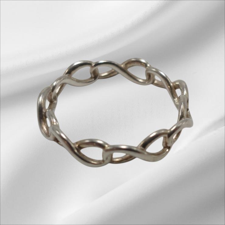 TIFFANY&Co. ティファニー リング・指輪 Ag925 infinity ring インフィニティ ナロー 9号 ★良品★ 箱 巾着