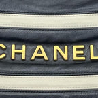 CHANEL シャネル CHANEL22 スモール シャイニーカーフスキンハンドバッグ トートバッグ ブラック ホワイト ゴールド ★美品★