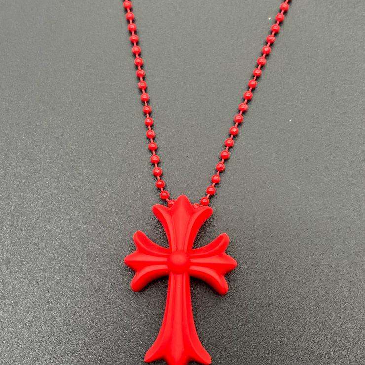 CHROME HEARTS クロムハーツ ラバーネックレス ラバースモールCHクロス ボールチェーン ★美品★