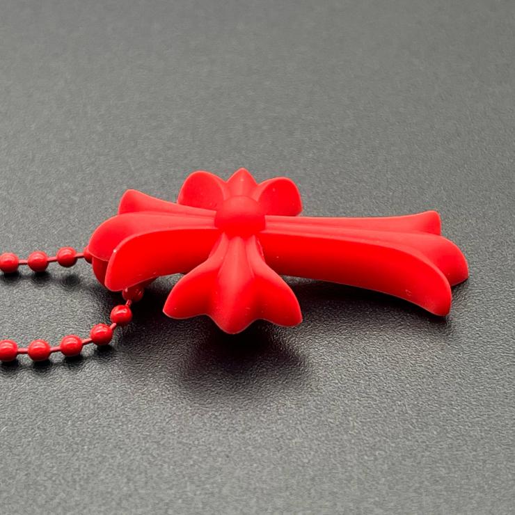 CHROME HEARTS クロムハーツ ラバーネックレス ラバースモールCHクロス ボールチェーン ★美品★